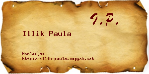 Illik Paula névjegykártya